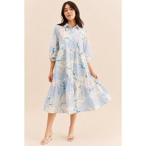 flowy blue midi dress Marlowe Midi Dress in Blue